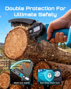 Seesii Mini Chainsaw, 6-inch Mini Chainsaw Cordless, Handheld Electric Power Chain Saw with 2 Batteries, for Tree Trimming Wood Cutting, Best Gifts for Father, Dad, Husband, Men