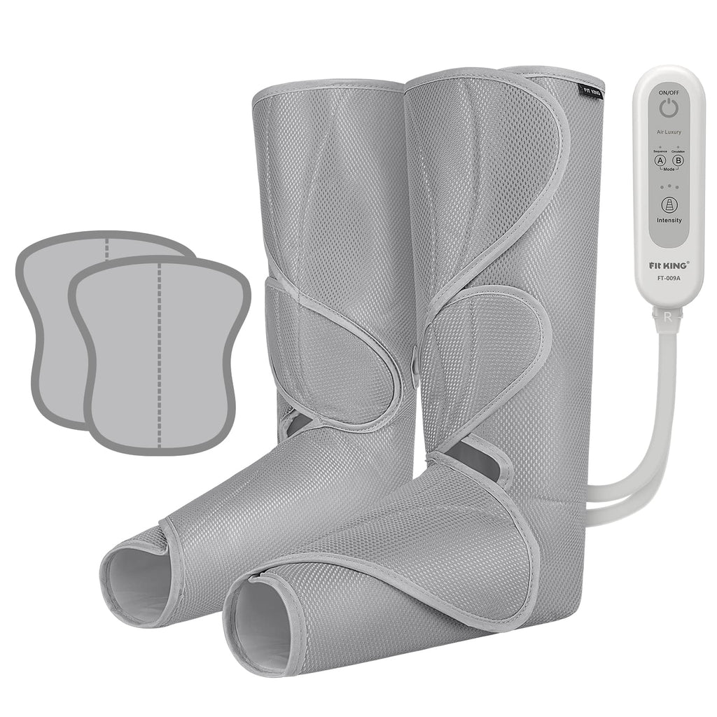 FIT KING Air Compression Leg Massager, Pneumatic Compression Boots for Circulation & Pain Relief, Swelling, Edema, RLS - Foot and Calf Massager Gift for Mom Wife