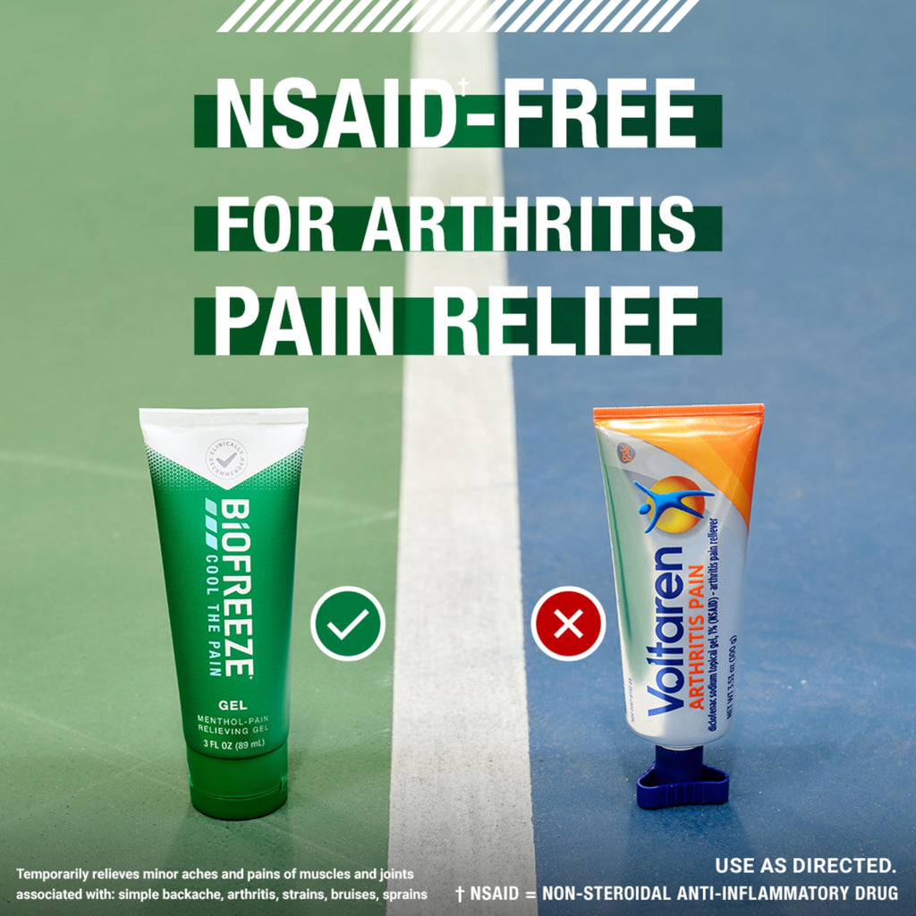 Biofreeze Gel Pain Relief, Knee & Lower Back Pain Relief, Arthritis Pain Reliever, Sore Muscle Relief, Neck Pain Relief, Cooling Joint Pain Relief, Colorless Menthol Gel 32 Fl Oz