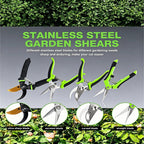 AUDCALIGHT 4-Pack Bypass Pruning Shears, Titanium Steel Blade,With Gardening Gloves,Shears Stainless, Ergonomic Hand Pruning Shears for Trees, Plants (Shears Gardening Tool Kit)