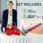 Red Ribbon Cutting Ceremony Kit – 20 Ribbon Cutting Scissors with Gold Blade and Satin Ribbon Red for Inaugurations & Special Events