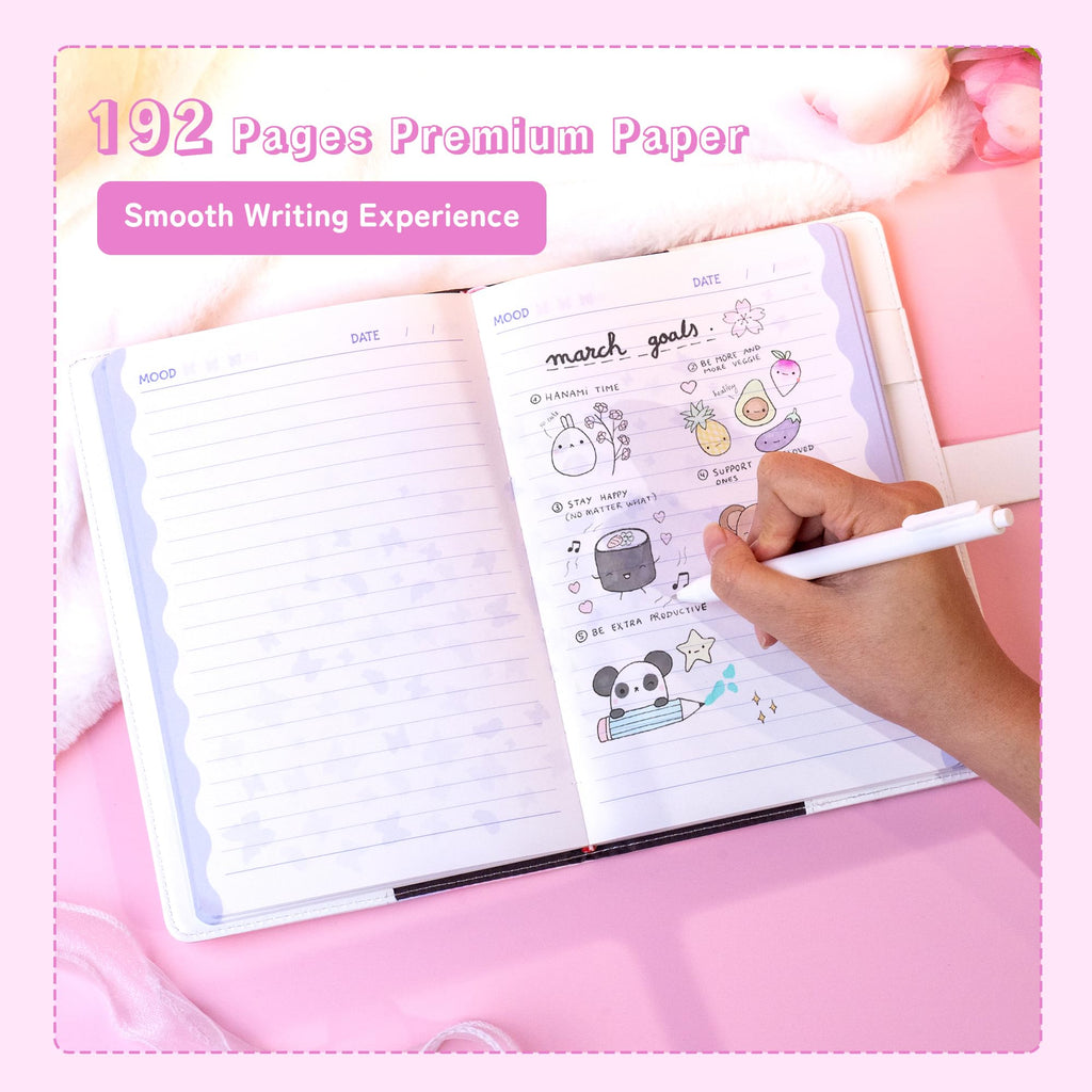 CAGIE Diary with Lock for Girls Age 8-12,Birthday Gifts for 9 10 11 12 Year Old Girls, Tie Dye Design 192 Pages Diary with Pen, 5.7 x 8.5 Inch Journal with Lock for Women Girl (Orange)