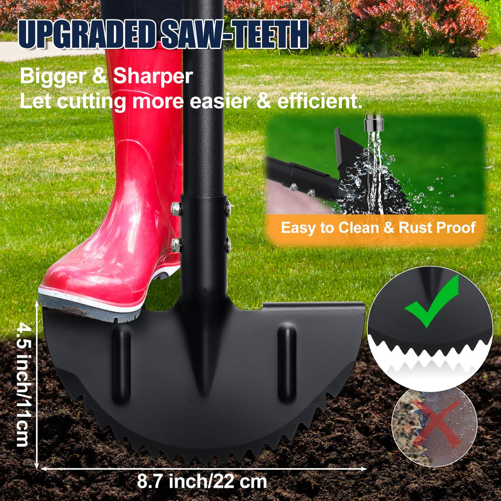 EUIJOIP Heavy Duty Edger Lawn Tool, 34-49 in Adjustable Carbon Steel Weed Cutter with Comfort-Grip Rubber Handle – Ideal for Lawn Edging, Yard Maintenance, and Garden Landscaping, Black