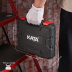 KATA Hole Saw Kit, 24PCS Hole Saw Set with 3/4"-6"(19-152mm) Multi-Size Saw Blades, Precision Hole Saw Drill Bit Kit with Mandrels & Solid Storage Case Cutting for Drywall, Soft Wood, PVC, Plastic