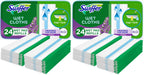 Swiffer Sweeper Wet Mopping Cloths with Febreze Freshness, Lavender Vanilla & Comfort, 24 Count (Pack of 2)
