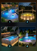 2 in 1 Floating-Pool-Lights-Solar-Powered with Chlorine-Floater, RGBWW-Solar-Pool-Light-Chlorine-Dispenser with 20+ Light Effects, Remote Control, IP68 Waterproof Light for Pools, Hot Tubs, Parties