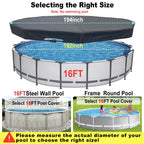 SIHAIAN 16Ft Round Pool Cover, Prevents Water Accumulation Above Ground Pool Cover, Quick Installation and Removal One-Piece Pool Cover, Lockable, Windproof, UV-Resistant, Tear-Resistant Solar Cover