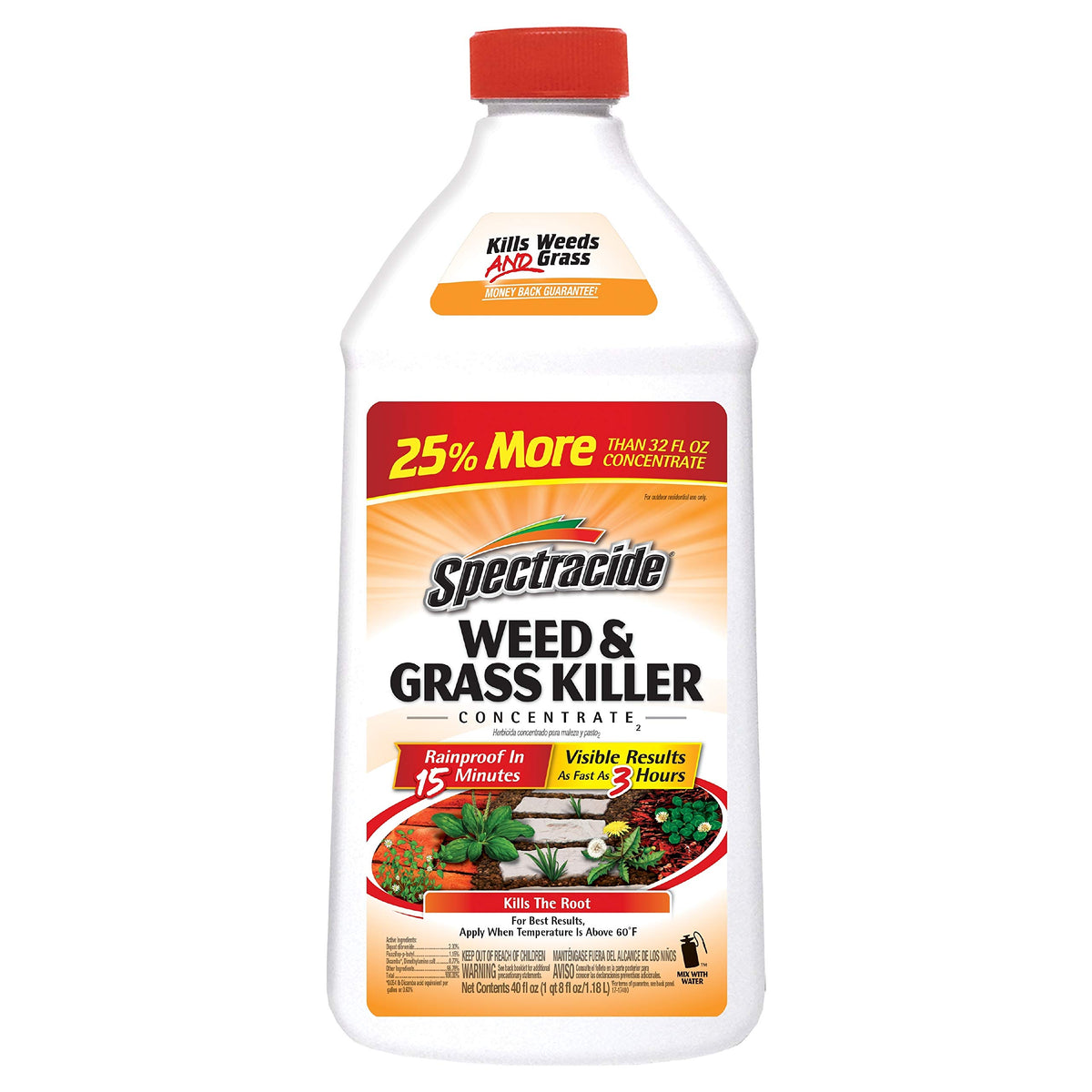 Spectracide Weed & Grass Killer Concentrate for Driveways & Walkways, 40 Oz