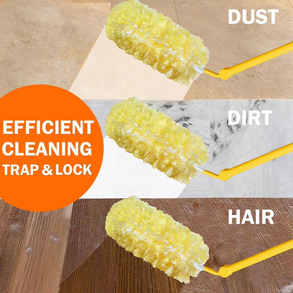 SoliFairy 60 Heavy Duty Duster Refills for Swiffer Duster, Large, Yellow
