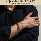 Love You This Much To My Man Cuban Link Bracelet for Him, Romantic Birthday Gifts for Him, Jewelry for Him, Best Gifts for Husband from Wife (Silver-Gold, Stainless Steel)