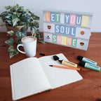 BONNYCO Blue Cinema Light Box with 400 Letters, Emojis and 2 Markers, USB
