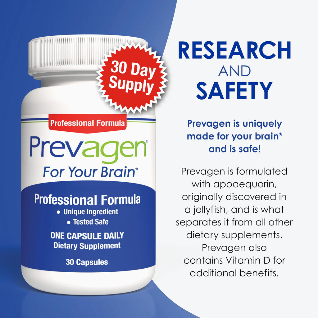 Prevagen Professional Formula - 30 Capsules (1 Month Supply) | Formulated for Your Brain | 40mg of Apoaequorin Plus Vitamin D3 with 7-Day Pill Minder