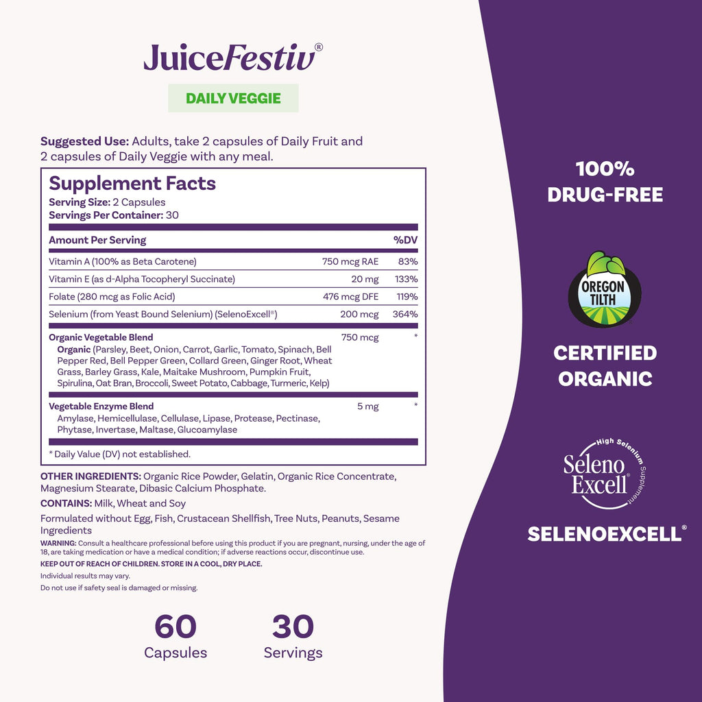Natrol JuiceFestiv, Vitamins and Supplements for Nutrition & Well-Being, Antioxidants for Cellular Health, 60 Capsules (2-Count), Up to a 30 Day Supply