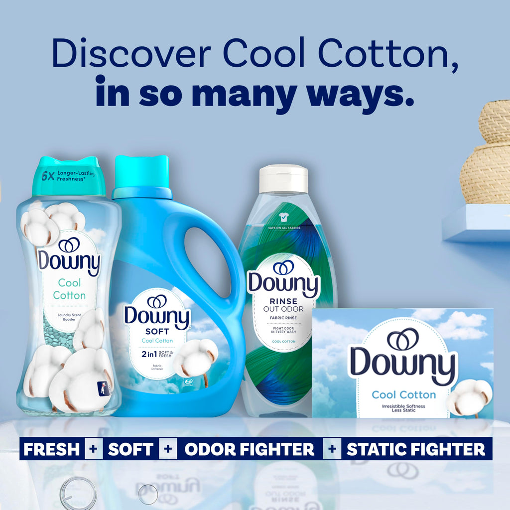 Downy Cool Cotton In-Wash Laundry Scent Booster Beads, 24 oz, laundry scent beads, Long-lasting Freshness