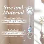 Dog Memorial Gifts for Loss of Dog Pet Sympathy Gift Suncatcher, Dog Memorial Gifts, Loss of Pet Memorial Keepsake - Dog Bereavement Gift - Clear