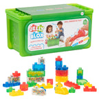 Jelly Blox Stash 'N Stack 2-in-1 Storage Case Including 30 Blocks | Toddler & Preschool Building Blocks Kids Can Squeeze & Stretch | Safety Tested & Ouch-Free | Tactile, Sensory Play Toy for Ages 2+
