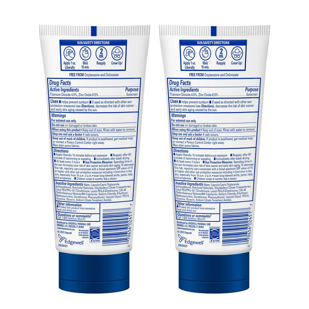 Banana Boat 100% Mineral Kids Sunscreen Lotion SPF 50, Twin Pack | Banana Boat Mineral Sunscreen for Kids, Childrens Sunblock SPF 50, Oxybenzone Free, 6Fl Oz each (Pack of 2)