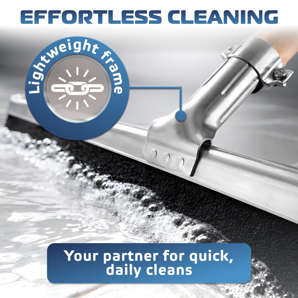 DSV Standard Uneven Surface Floor Squeegee 22’’, Double Foam Blade Garage Squeegee, Taper Pole Connection - Handle Sold Separately for Tiles, Concrete and Asphalt