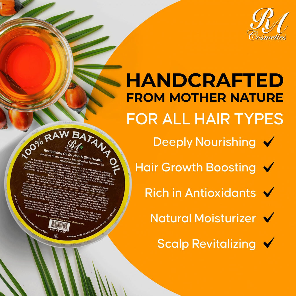 RA COSMETICS Hair Oil, Batana Natural Unrefined for Healthy Hair, 16oz Nourishing Moisturizer to Repair Damaged Hair, Strengthening and Nourishing Hair Conditioners