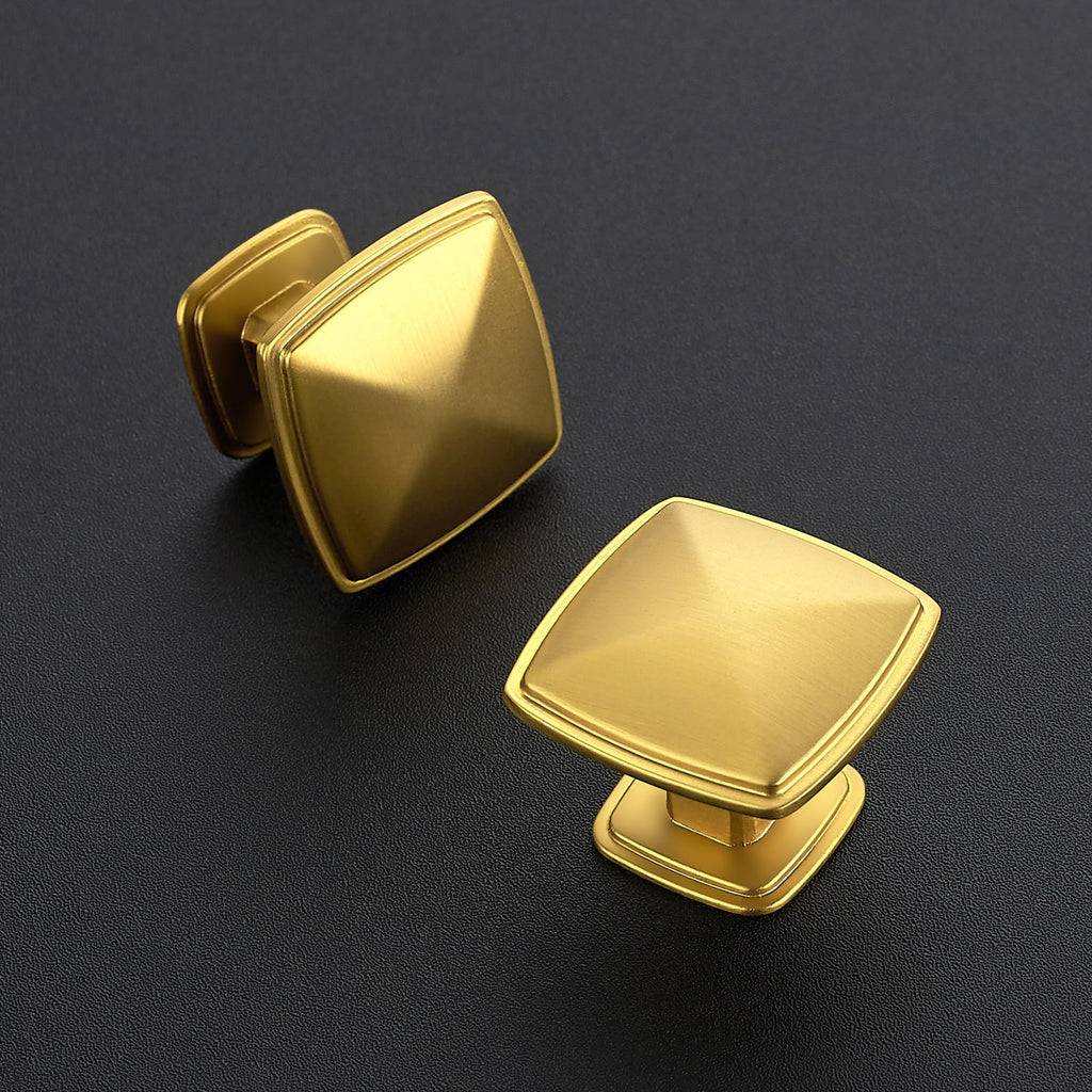 Ravinte 30 Pack Square Single Hole Gold Kitchen Cabinet Knobs Dresser Drawer Cabinet Pulls Drawer Knobs Cupboard Hardware Contemporary Antique Rustic Pulls with Screwdriver