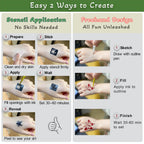 XWGLFT 191 Pcs Temporary Tattoo Stencils Kit, 6 Cones (2Black,2Brown,2Red)