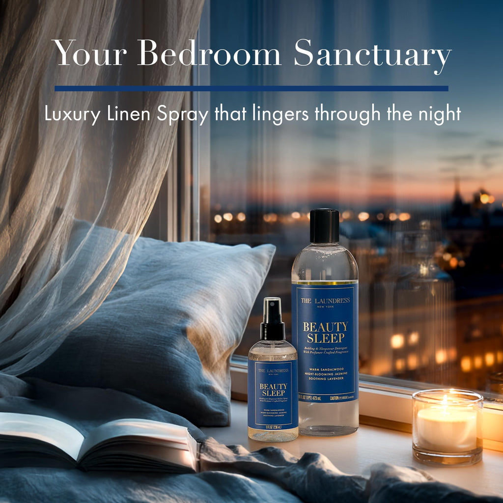 The Laundress Beauty Sleep Fabric Spray, Wrinkle Release Spray, Pillow Spray, Fabric Refresher, Upholstery and Linen Spray, Tranquil Comforting Inspired Scent, 8 Fl Oz