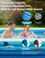 120" Large Inflatable Pool for Kids & Family, 4-Layer Thickened Blow Up Pool (Stronger Than 3-Layer), 0.32mm Heavy Duty PVC, Durable Swimming Pool for Adults, Kids & Pets Backyard Summer Blue