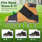 Leweio Aerator Shoes, Lawn Aerator Shoes for Grass with 3MM Metal Bottom, Aeration Shoes for Lawn with Adaptable Straps, Pre-Assembled Aerating Shoes for Lawn with Bend-Resistant Spikes, Green