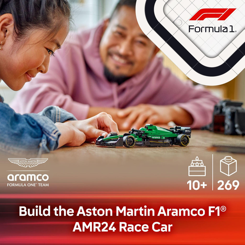 LEGO Speed Champions Aston Martin Aramco F1 AMR24 Race Car Toy - Building Set for Kids, Boys & Girls, Ages 10+ - Toy Car for F1 Fans - Gift Idea for Birthday - 77245