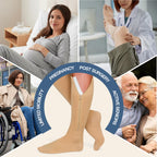 TheraMagic® Zipper Compression Socks for Men & Women, 20-30mmHg Closed Toe Graduated Zippered Compression Stocking