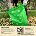 TERRACOR 13 Gallon Compostable Trash Bags,50 Count, Heavy Duty Tall Kitchen Food Scrap Waste Bag,Certified BPI and ASTM D6400 Standard
