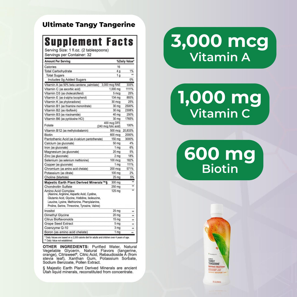 Youngevity Essential 90 Pak - Ultimate All-in-One Multivitamin Combo - Ultimate Tangy Tangerine + Ultimate EFA - 90 Essential Vitamins, Minerals, Amino Acids, Fatty Acids (30 Servings)