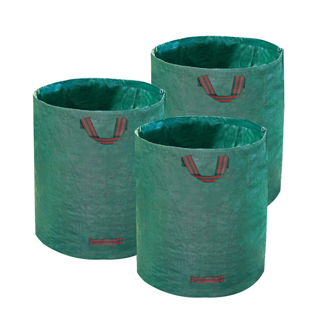 Hugeleaf 3 Pack 72 Gallon Reusable Yard Waste Bags, Collapsible Leaf Bags