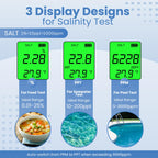 All-New 2026 Pool Salt Tester & pH Meter | Digital 5-in-1 Salinity, pH, Temperature, EC & TDS Meter for Pools, Hot Tubs, Aquariums, Hydroponics, and Drinking Water – High Accuracy & Easy Calibration