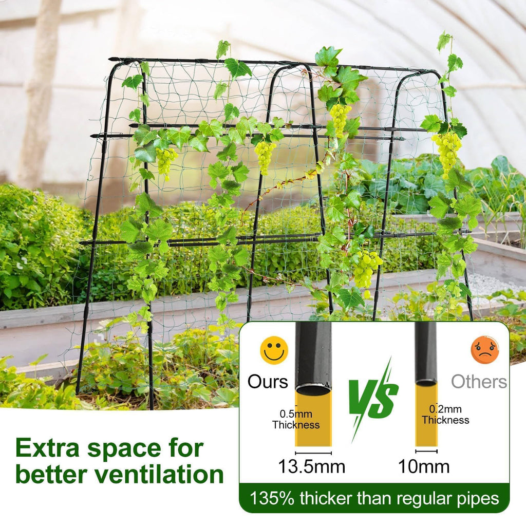 Yotoworth Cucumber Trellis for Raised Bed, 63" Hx63 L, Black