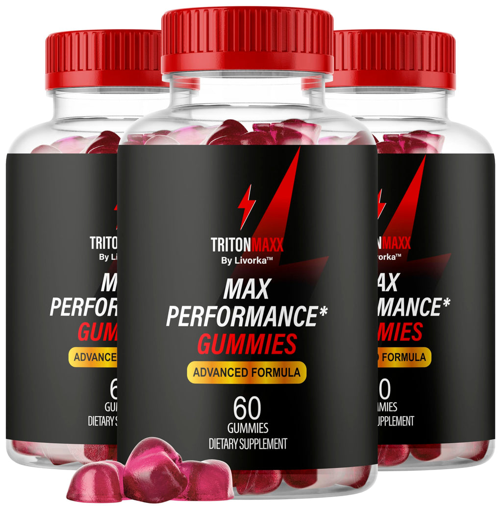 (3 Pack) Triton Maxx Gummies - Official TritonMaxx Gummies for Men Supplement Support, Premium Triton Max Advanced Formula Performances and Energy, TritonMac Gummys Review, 180 Gummies for 3 Months