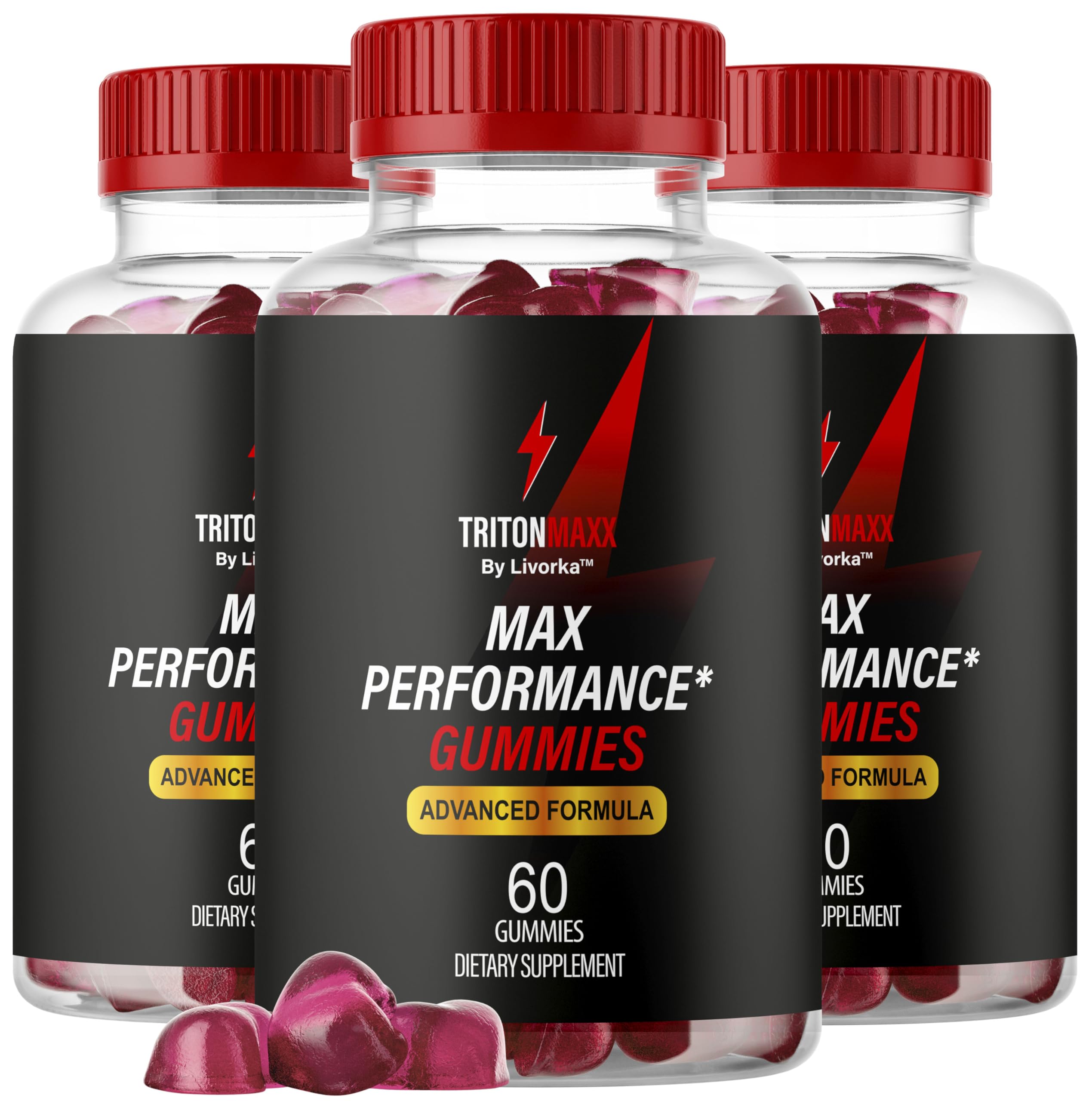 (3 Pack) Triton Maxx Gummies - Official TritonMaxx Gummies for Men Supplement Support, Premium Triton Max Advanced Formula Performances and Energy, TritonMac Gummys Review, 180 Gummies for 3 Months