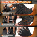 SIMARI Wrist Support Workout Gloves for Men & Women, Weight Lifting Gloves with Padded, Grip, Full Palm Protection, Gift for Gym Exercise, Cycling, Weightlifting Training, Fitness, Black Gray, Size L