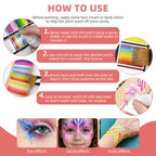 WUO Professional Face Painting Kit for Kids, 12x10g Split Cake Palette