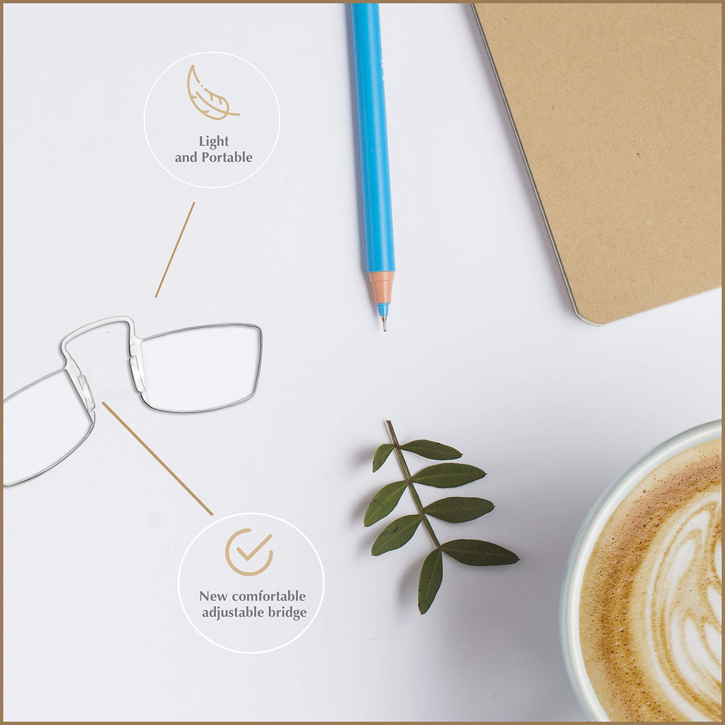 Noble Small Reading Glasses (3 Pack) - Rimless Readers with 3 Wallet Credit Card Holders and 1 Cell Phone Case - Pocket Magnifying Cheaters for Men and Women (+1.50)
