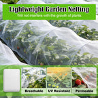 13'x32.8' Garden Netting for Strawberry Plants HDPE Fine Strawberry Bird Netting for Raised Bed Row Cover Screen Mesh Net for Fruit Tree Vegetable Flowers Large Area Garden Protection