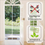 CHIYUNS White Screen Door Mesh Magnetic Closure Heavy Duty 72 x 80 inch, Self Closing Fiberglass Mosquito Net with Magnet for Doors, Bug Fly Screens Curtain for Doorway, Keep Bugs Out, Pet Friendly