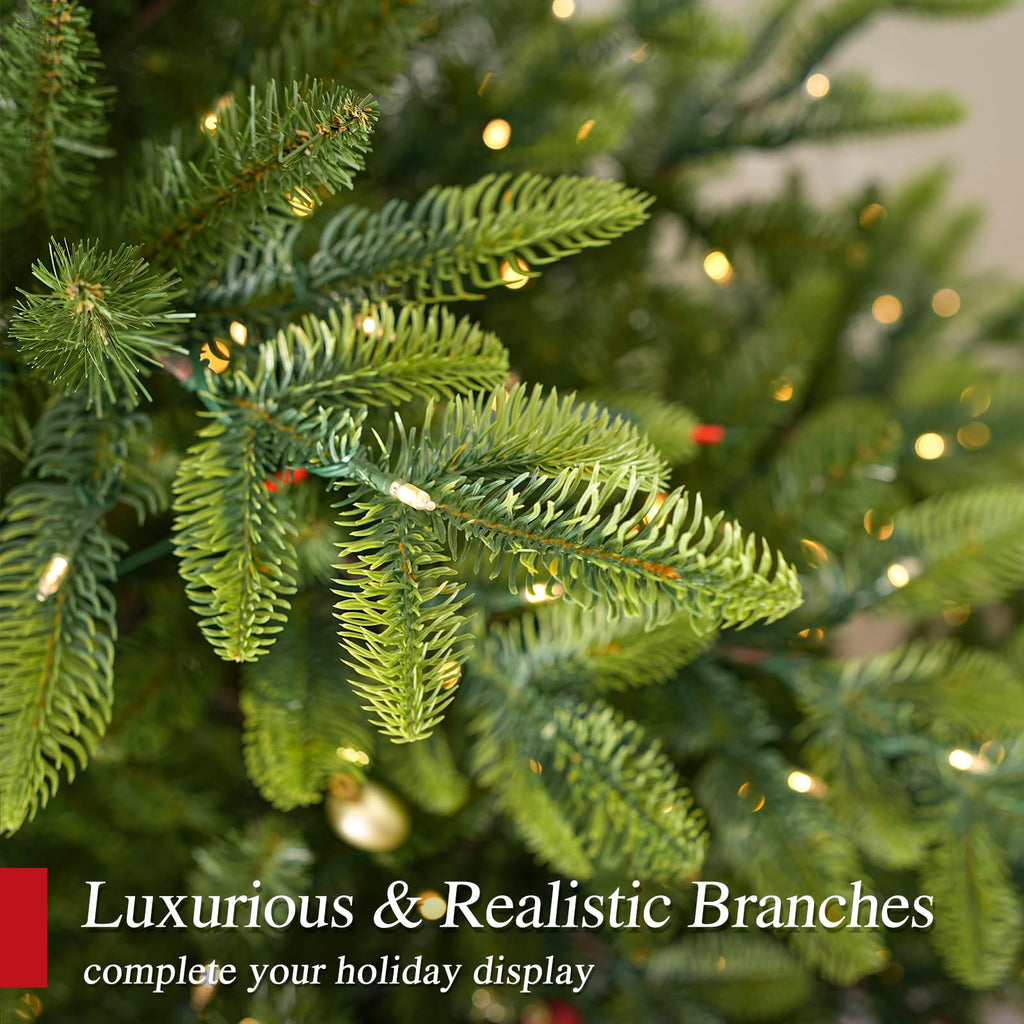 Hykolity 7.5 ft Prelit Christmas Tree with Realistic PE Foliage