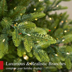 Hykolity 7.5 ft Prelit Christmas Tree with Realistic PE Foliage