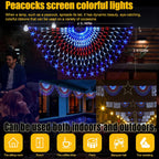HYH American Flag LED Lights - 47in Patriotic Lights for 4th of July Decorating Indoor and Outdoor Waterproof Half Fan Flag Light for Patriotic LED Lighting Banner House, Garden,Decoration