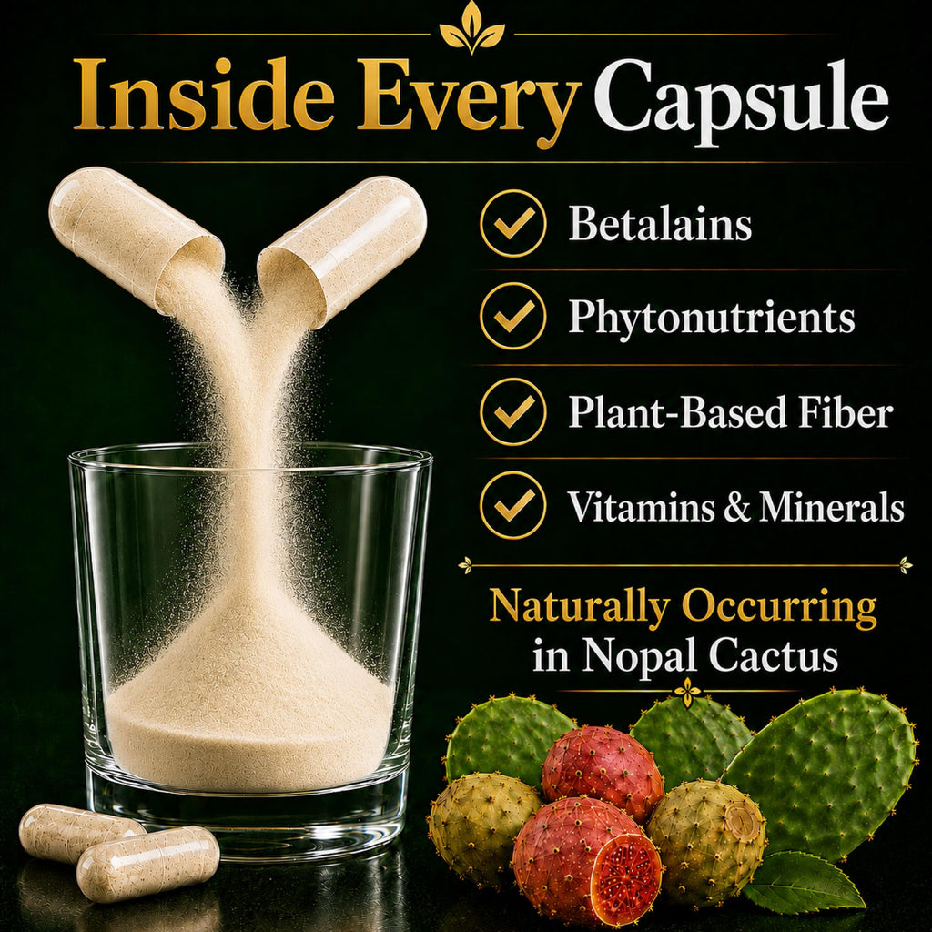 Natural Home Cures Freeze-Dried Nopal Cactus Capsules, Whole Prickly Pear Cactus Powder, Plant-Based Fiber Supplement for Daily Wellness, 500 mg, 120 Vegan Capsules (4 Bottles)