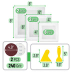 Bates- Drywall Repair Kit, 16 pcs, Aluminum Wall Repair Patch Kit