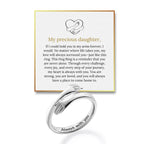 To My Daughter Hug Ring by Hope Rings – Inspirational 304 Stainless Steel Jewelry with “Always With You” Message – Adjustable Ring for Women – Tarnish Free Jewelry Gift for Her – Birthday Gift for Her