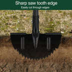 Oliynedy Lawn Edger Tool, Manual Grass Edger Long Handle 36 inch, Steel Hand Saw-Tooth Border Half Moon Edger Shovel for Yard, Garden, Landscaping, Sidewalk, Cable Burying