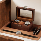 ProCase Wooden Watch Box, 3 Slot Mens Watch Display Case, Espresso